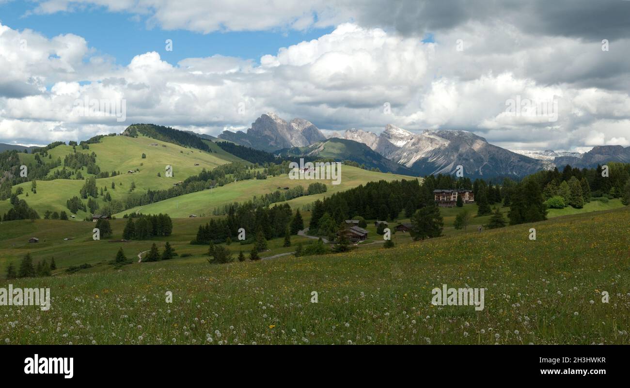 Seiser Alm, Seiser Alm, Dolomiten, UNESCO Weltnaturerbe, Dolomiten, Stockfoto