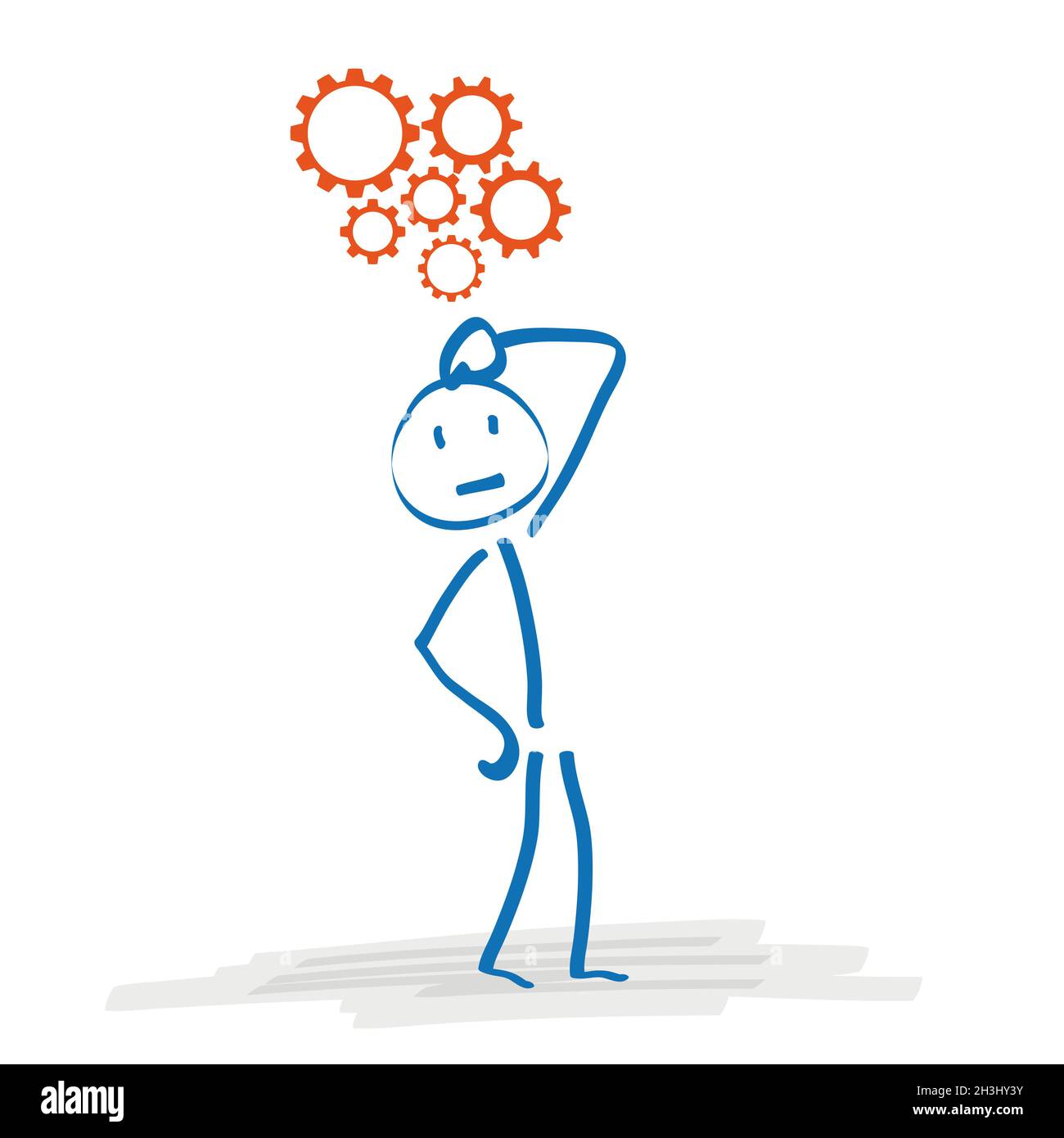 Stickman Thing Gears Stockfoto