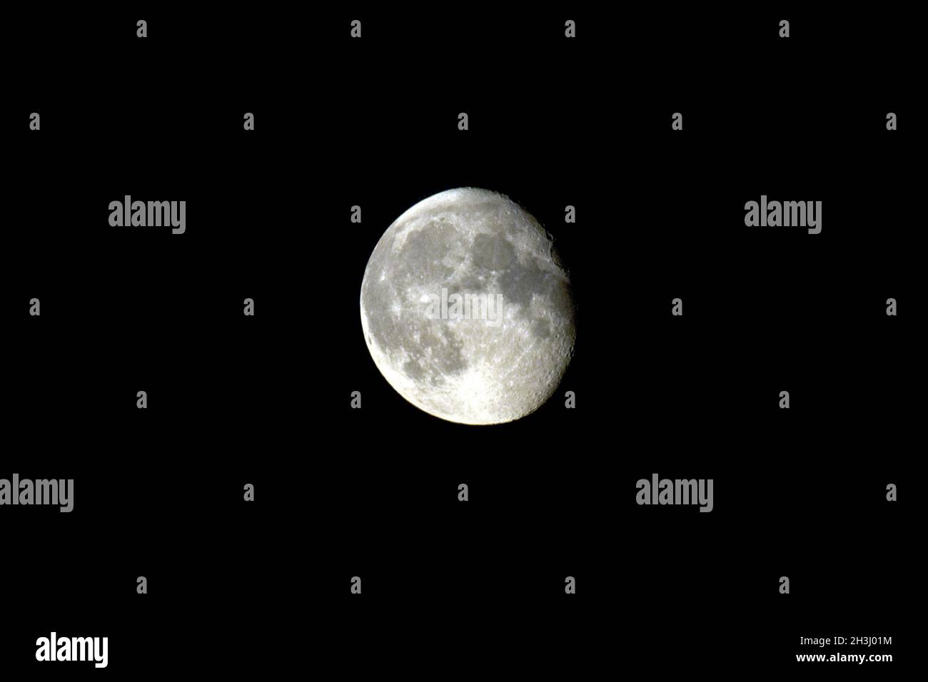 Abnehmend; Mond; Halbmond; Stockfoto