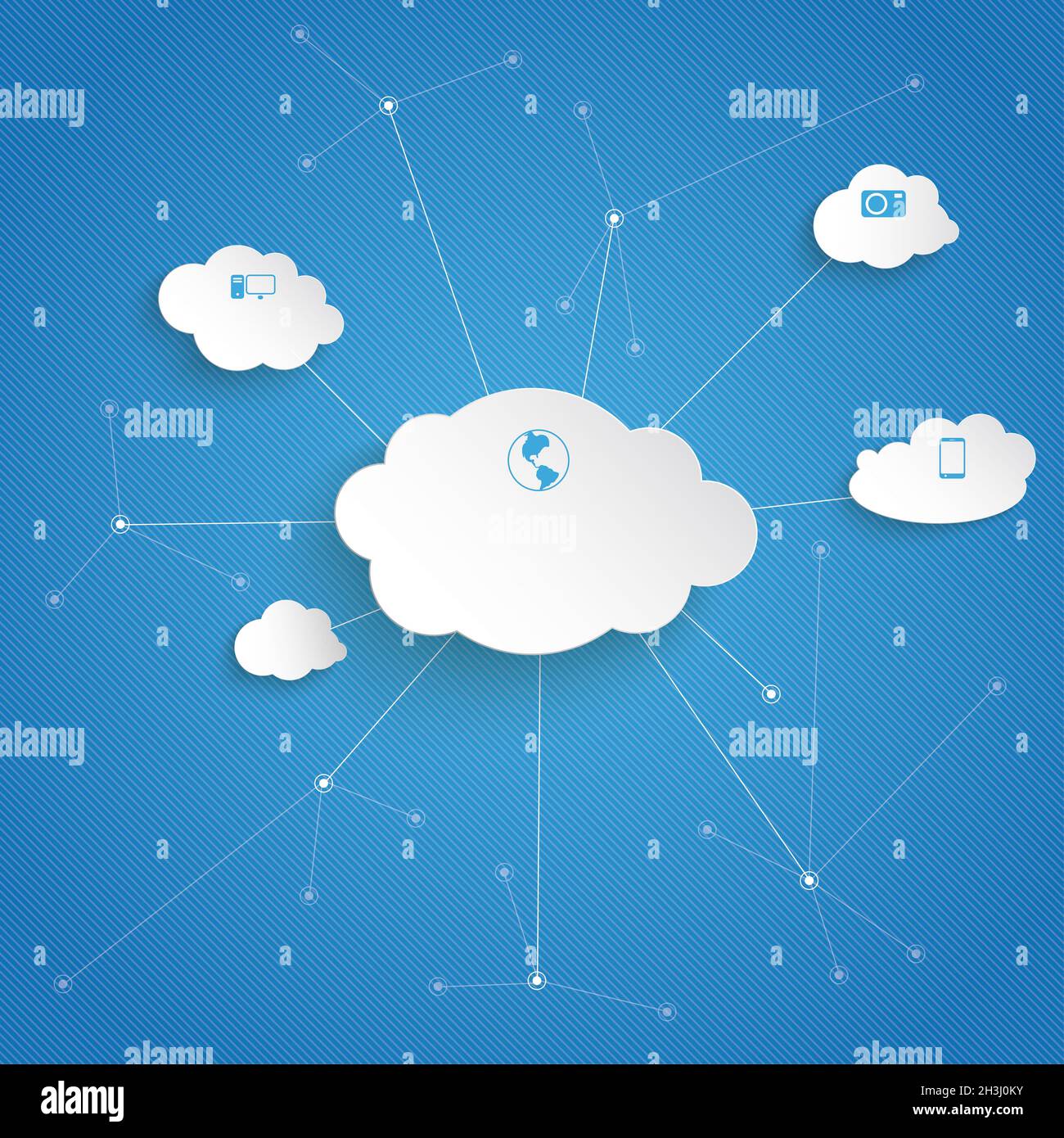 White Clouds Blue Skye Networks PIAD Stockfoto