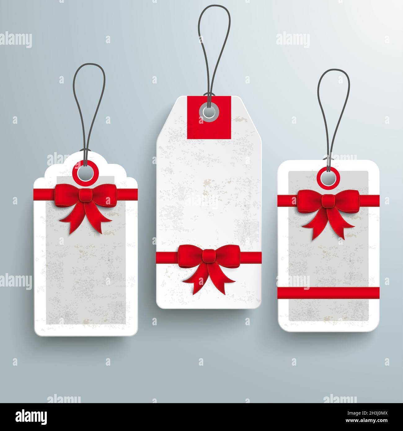 3 Preisaufkleber Rot Ribbons PIAD Stockfoto