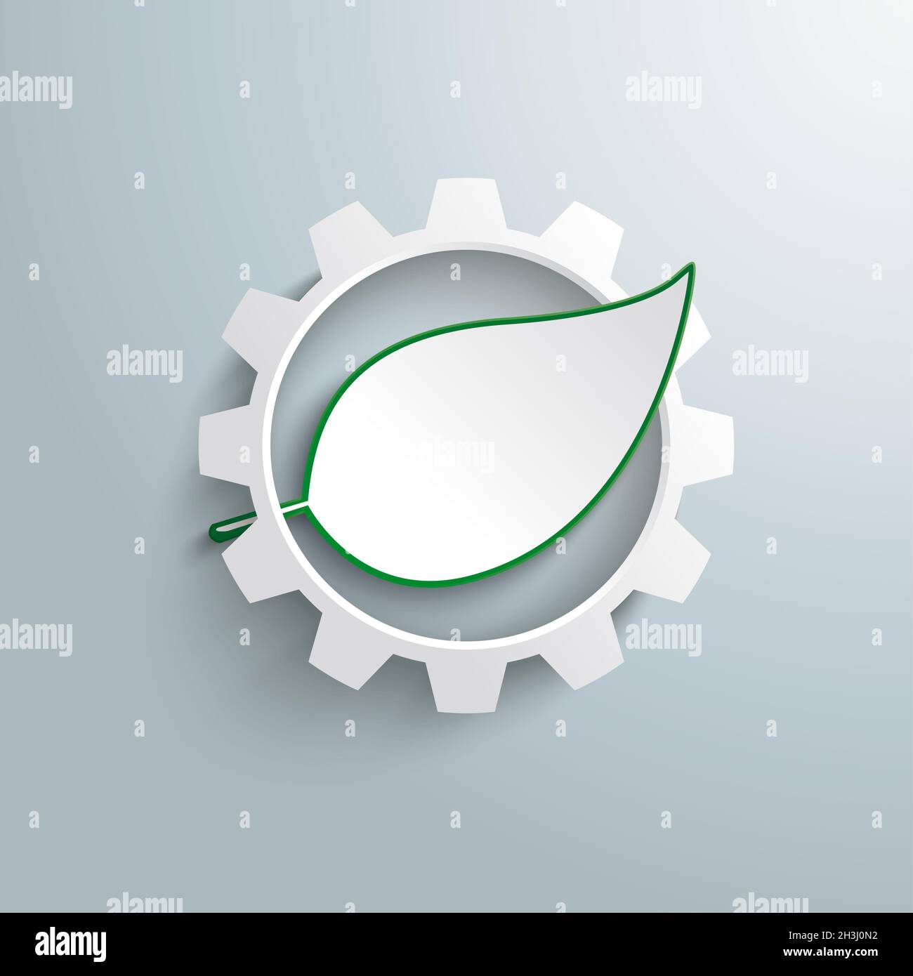 Big Gear Green Leave Infografik PIAD Stockfoto