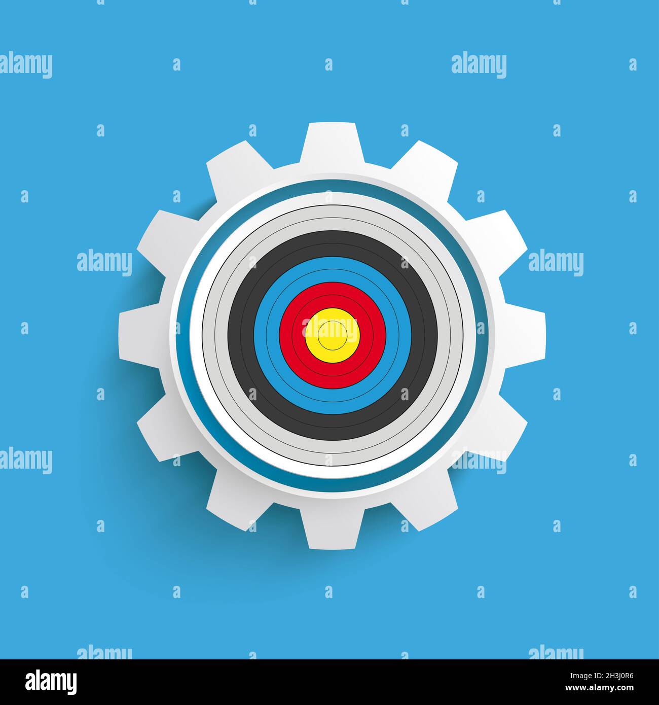 Farbiger Blauer Hintergrund Des Zielzahnrads Stockfoto