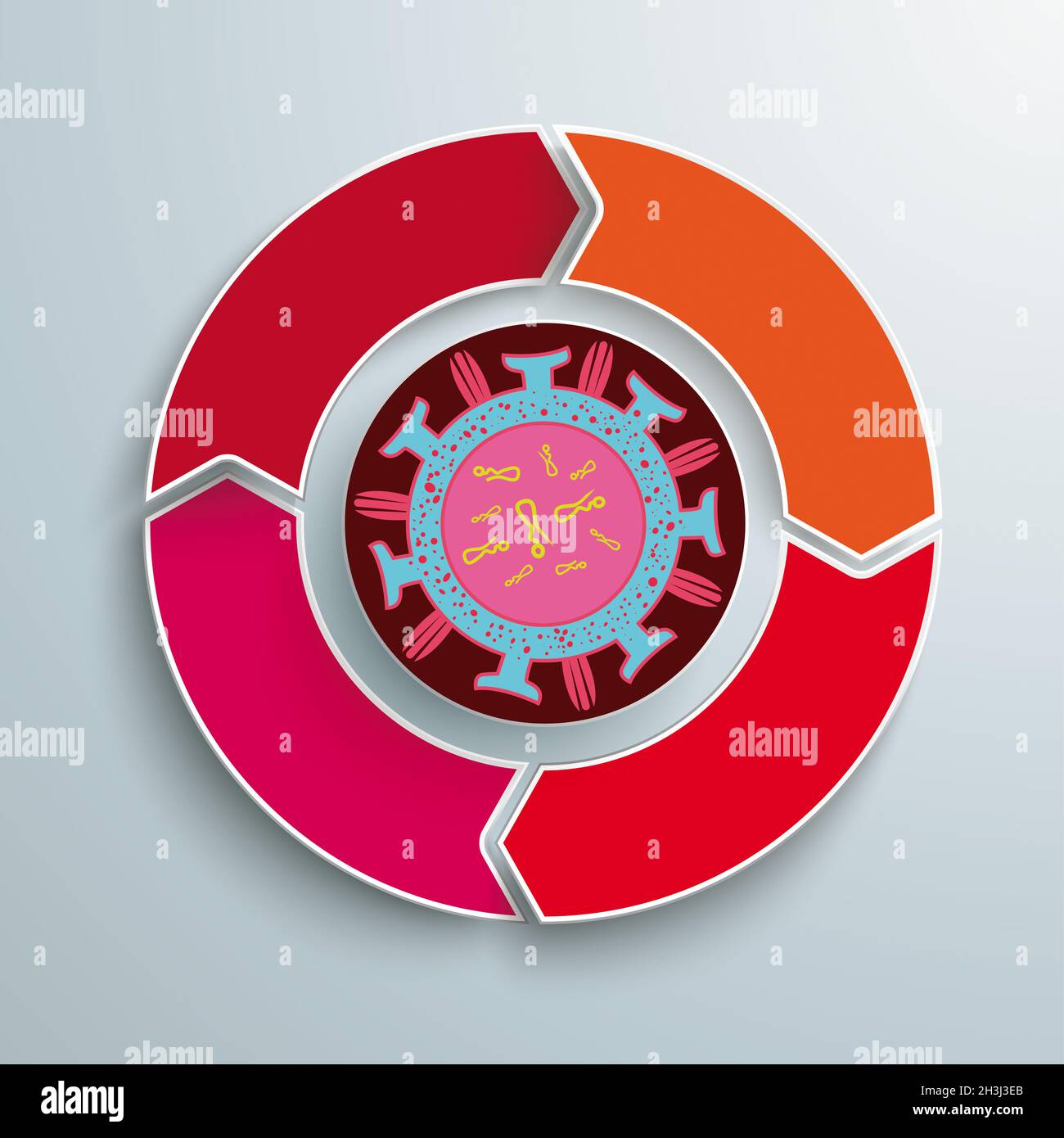 Infografik zum Viruszyklus 4 Schritte PIAD Stockfoto