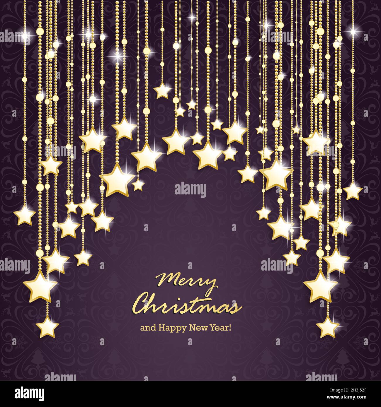 Lila Ornamente 3 Weiße Rahmen Stockfoto