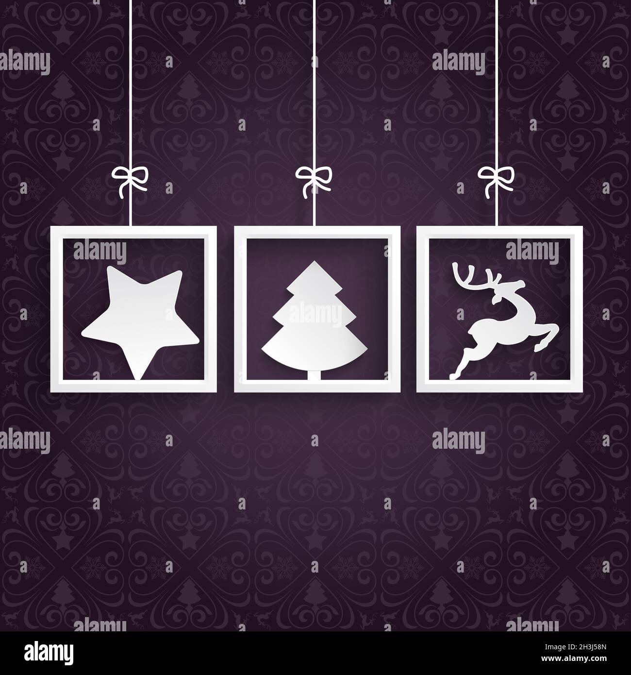 Lila Ornamente 3 Rahmen Stockfoto