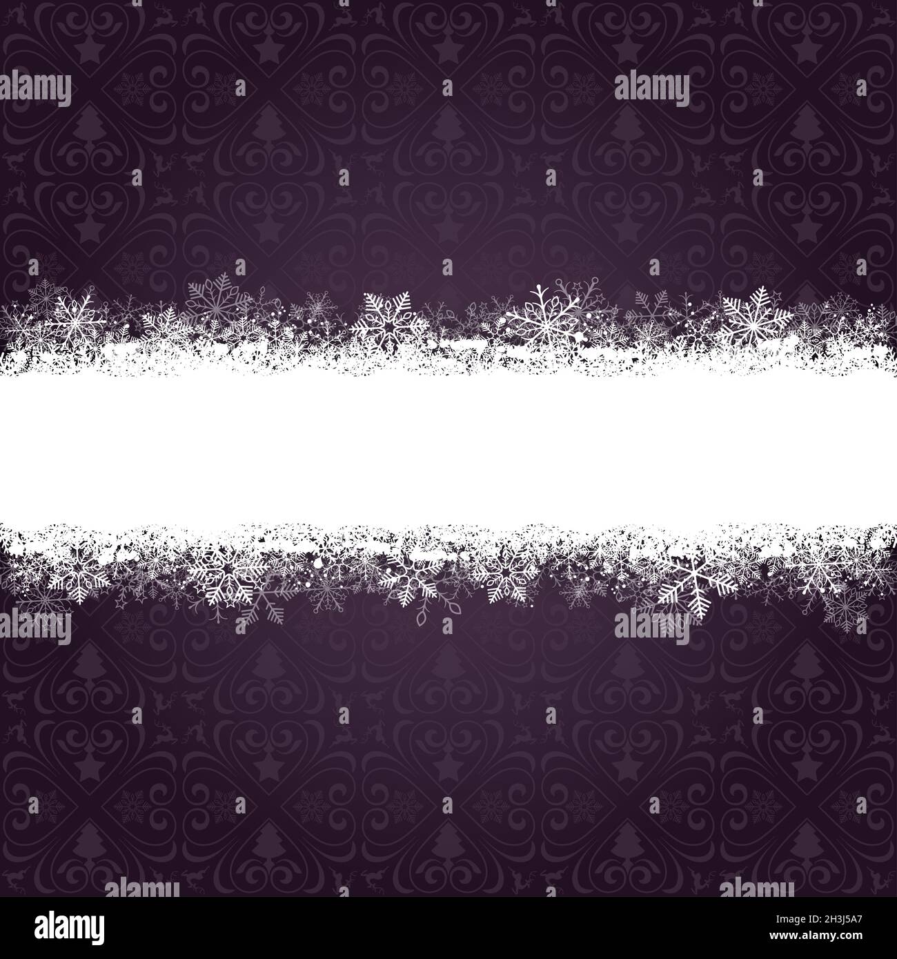 Lila Ornamente Schneeflocken-Banner Stockfoto