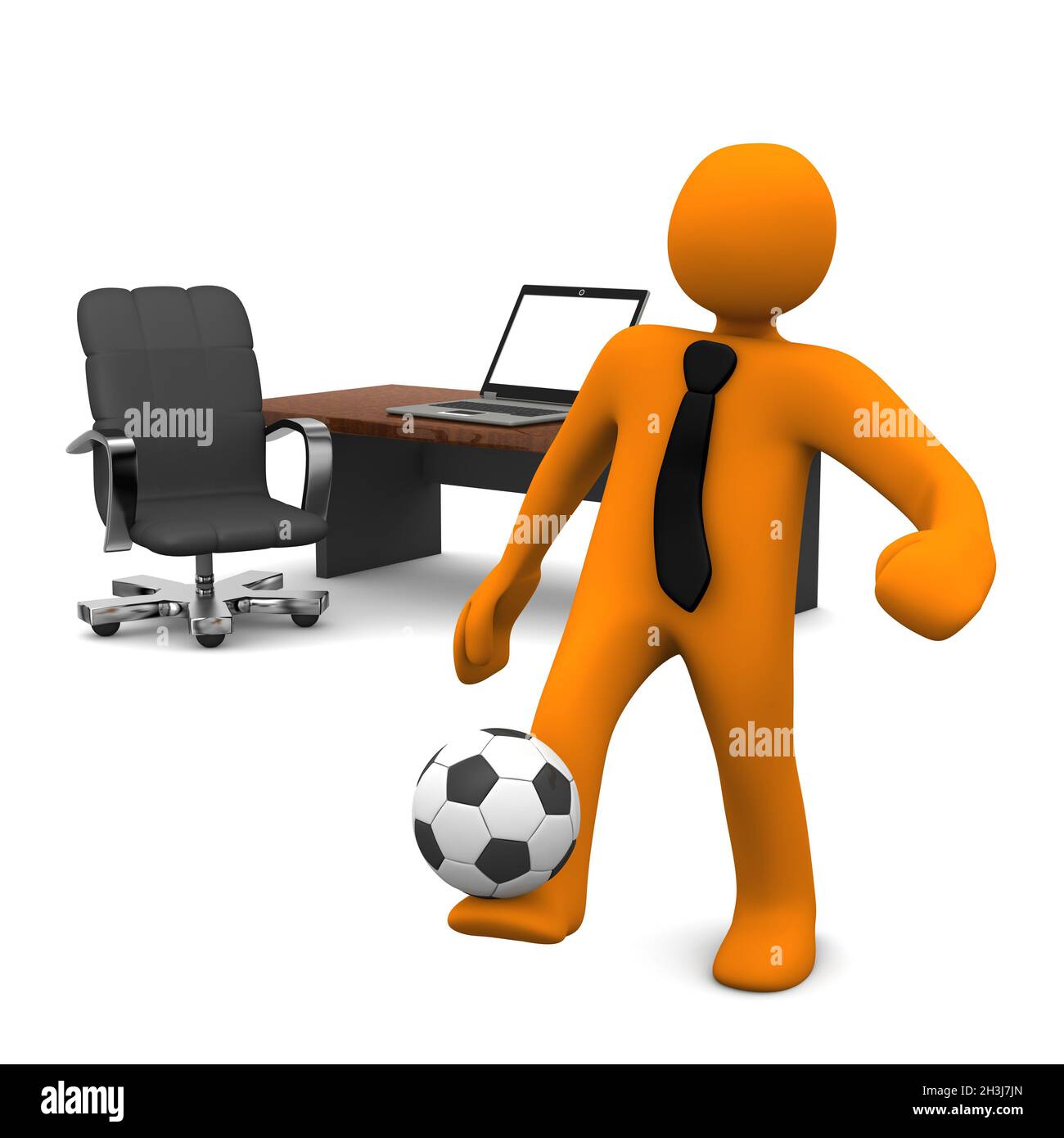 Übungspuppe Office Notebook Fußball Stockfoto