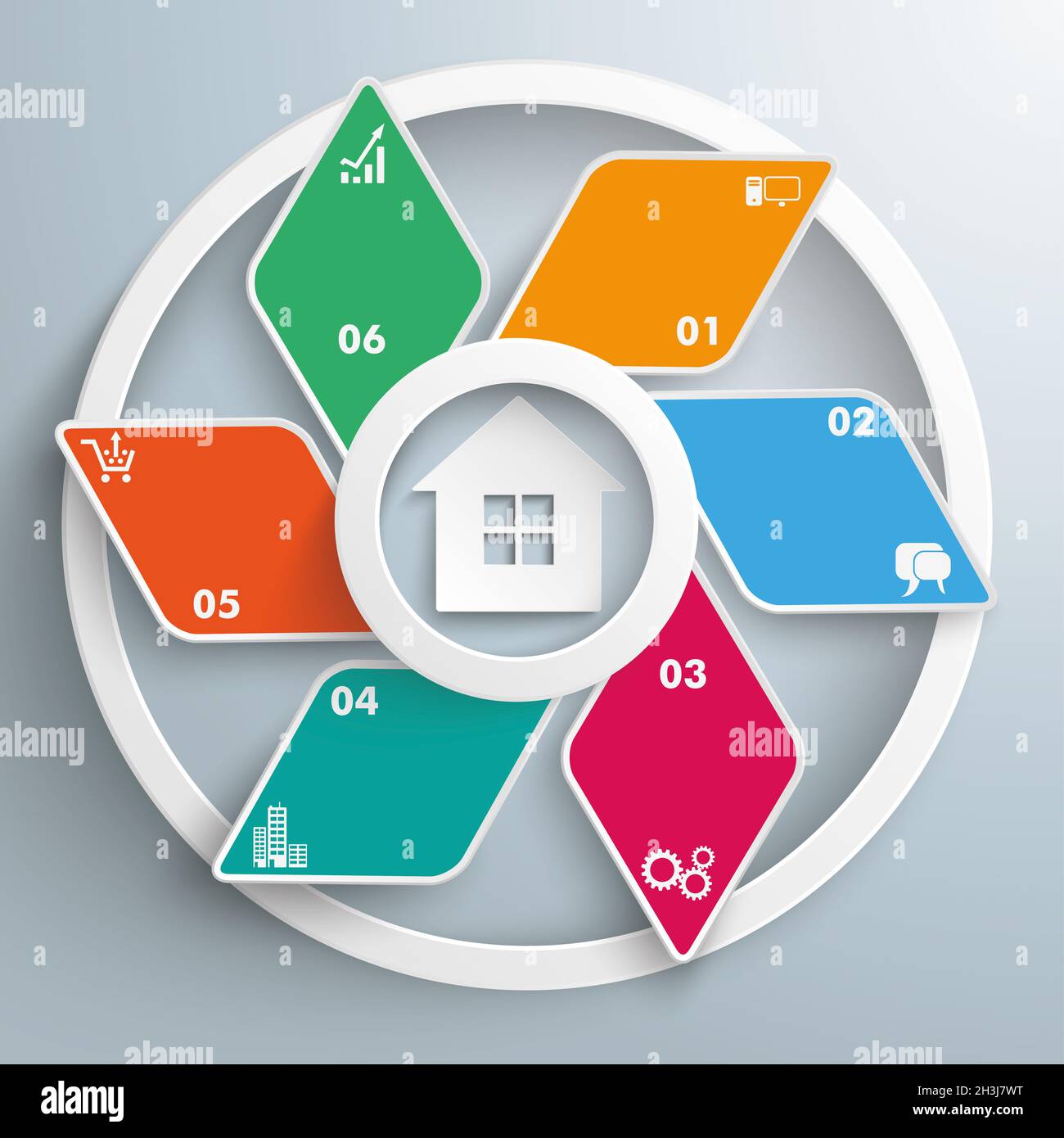 House Rhombus Cycle Infografik PIAD Stockfoto
