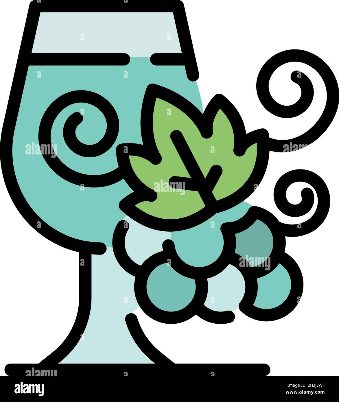 Butler-Weinglas-Ikone. Outline Butler Weinglas Vektor Symbol Farbe flach isoliert Stock Vektor