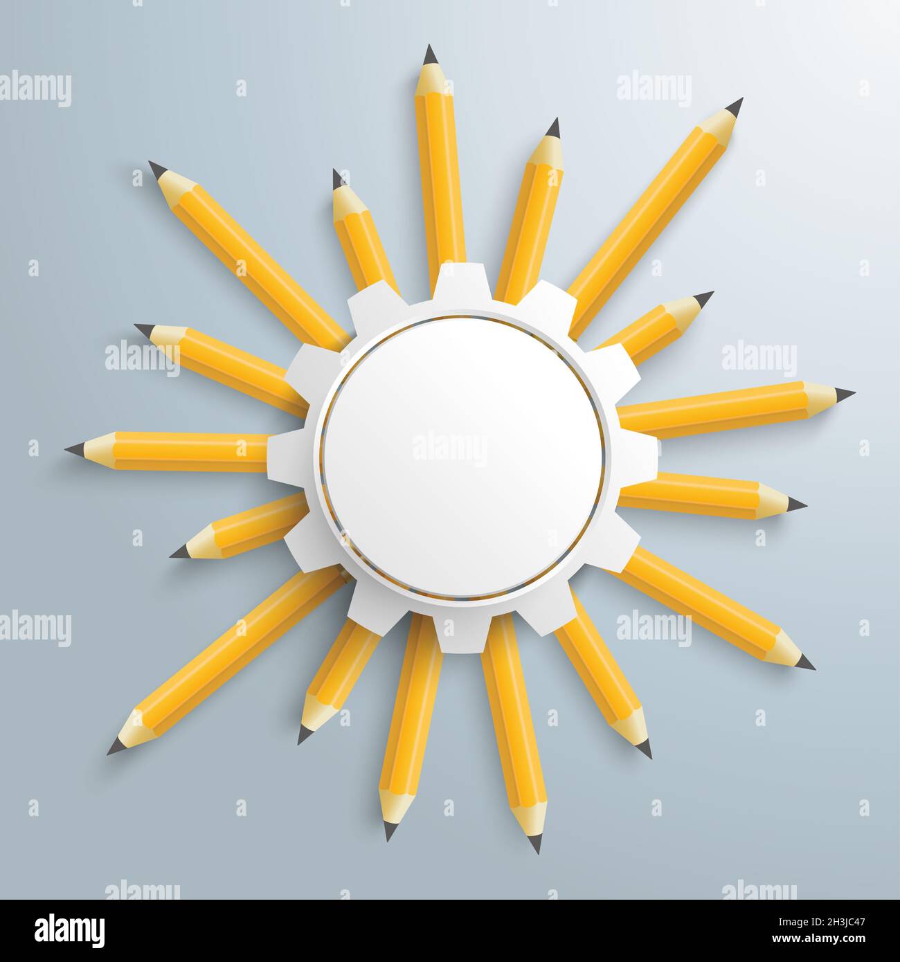 Bleistifte Sonnenrad PIAD Stockfoto