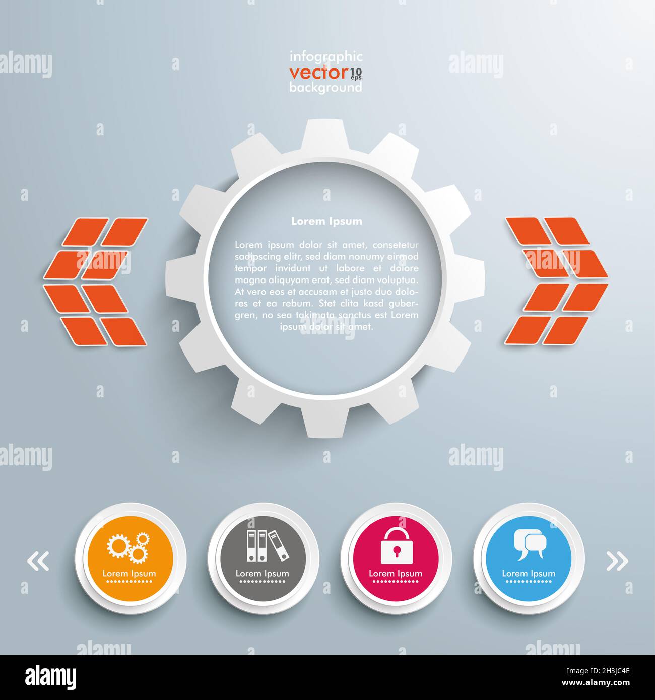 Zahnrad 4 Kreise Template Design Stockfoto
