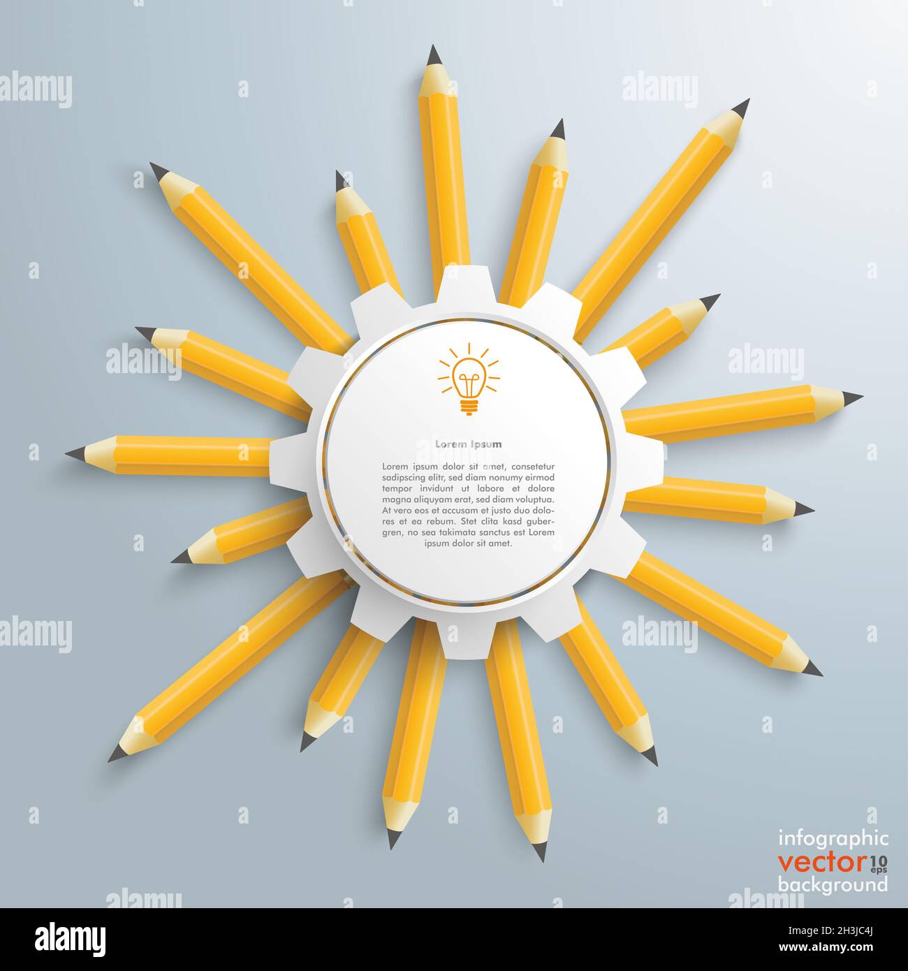 Bleistifte Sonnenrad Stockfoto