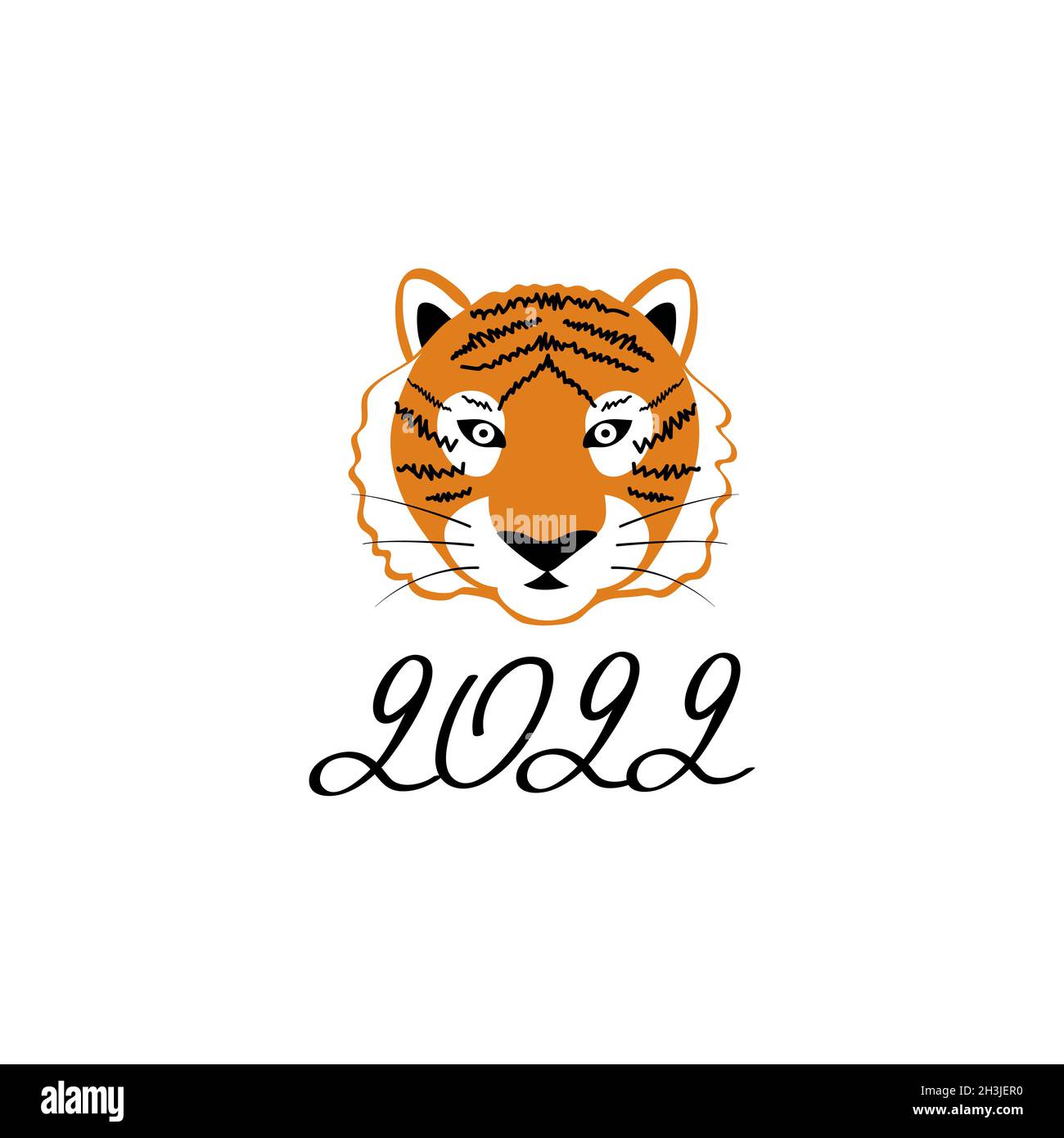 Chinesisches Neujahr 2022, Jahr des Tigers. Stock Vektor