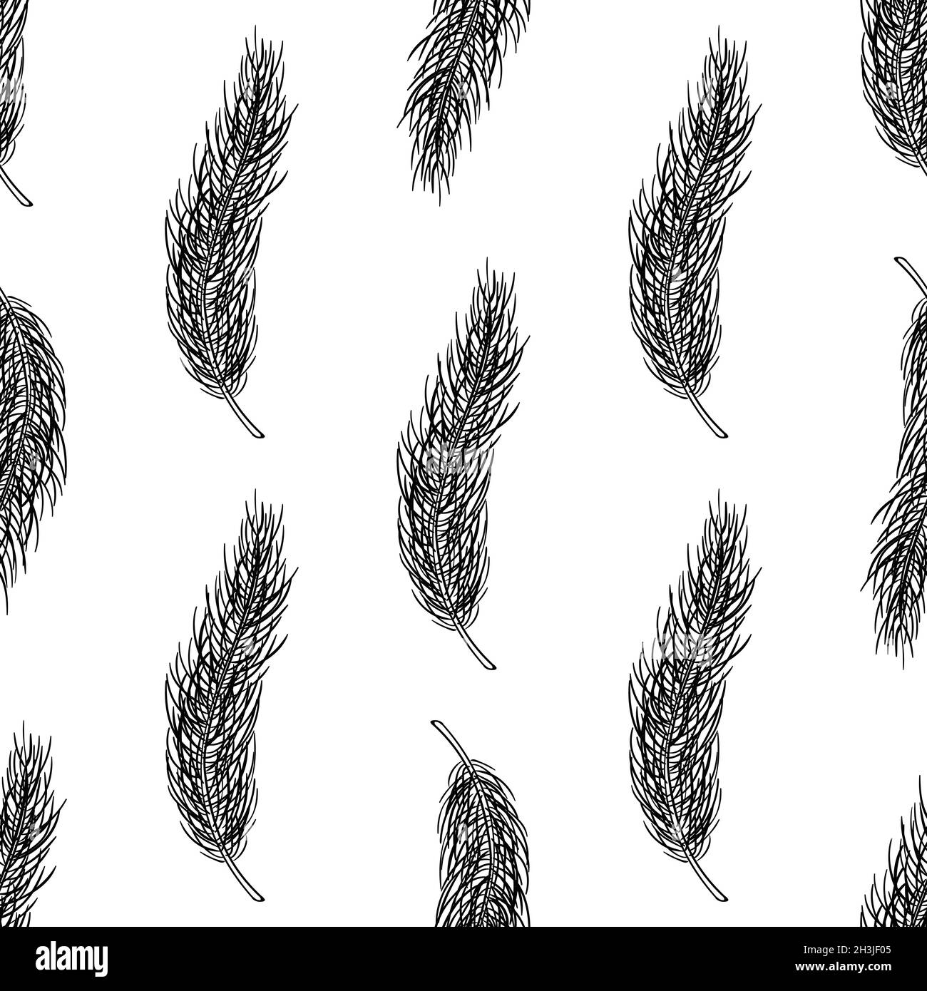 Nahtloses Muster von Kiefernbaum Zweig, Weihnachten Neujahr Hintergrund, handgezeichnete botanischen Druck. Vector saisonale Tapete, Winter Textil Stoff, Papier-Design Stock Vektor