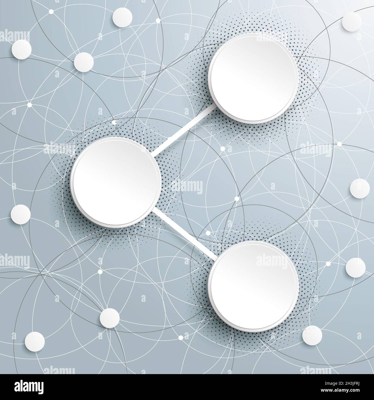 Abstrakte Kreisnetzwerke Infografik Halbton-PIAD Stockfoto