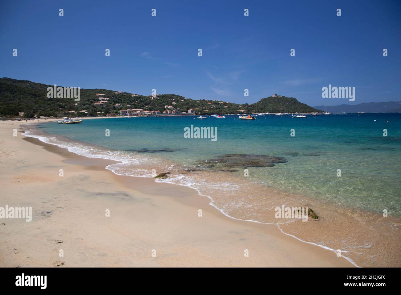 FRANKREICH (2A). KORSIKA, CORSE DU SUD, CAMPOMORO, LIEGT IM GOLF VON VALINCO, IN DER NÄHE VON PROPRIANO. Stockfoto