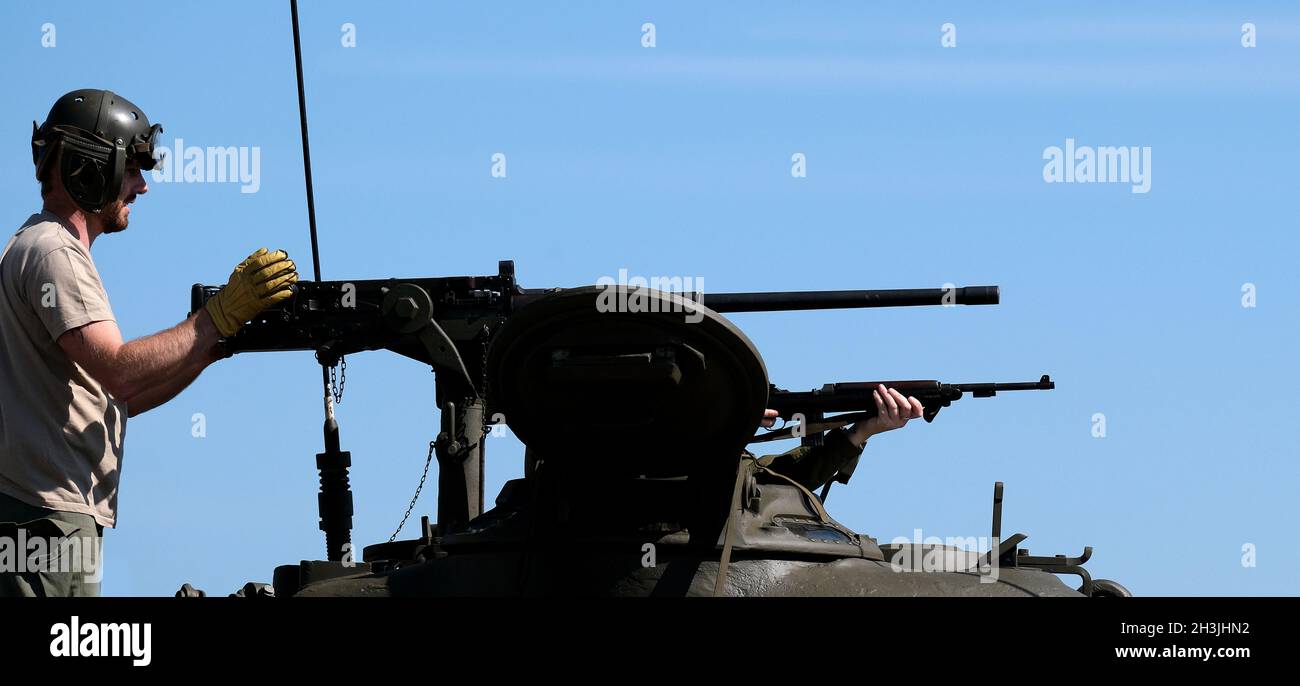 Yorkshire Kriegserfahrung, August 2021. Darsteller in deutscher Uniform des zweiten Weltkriegs. Stockfoto