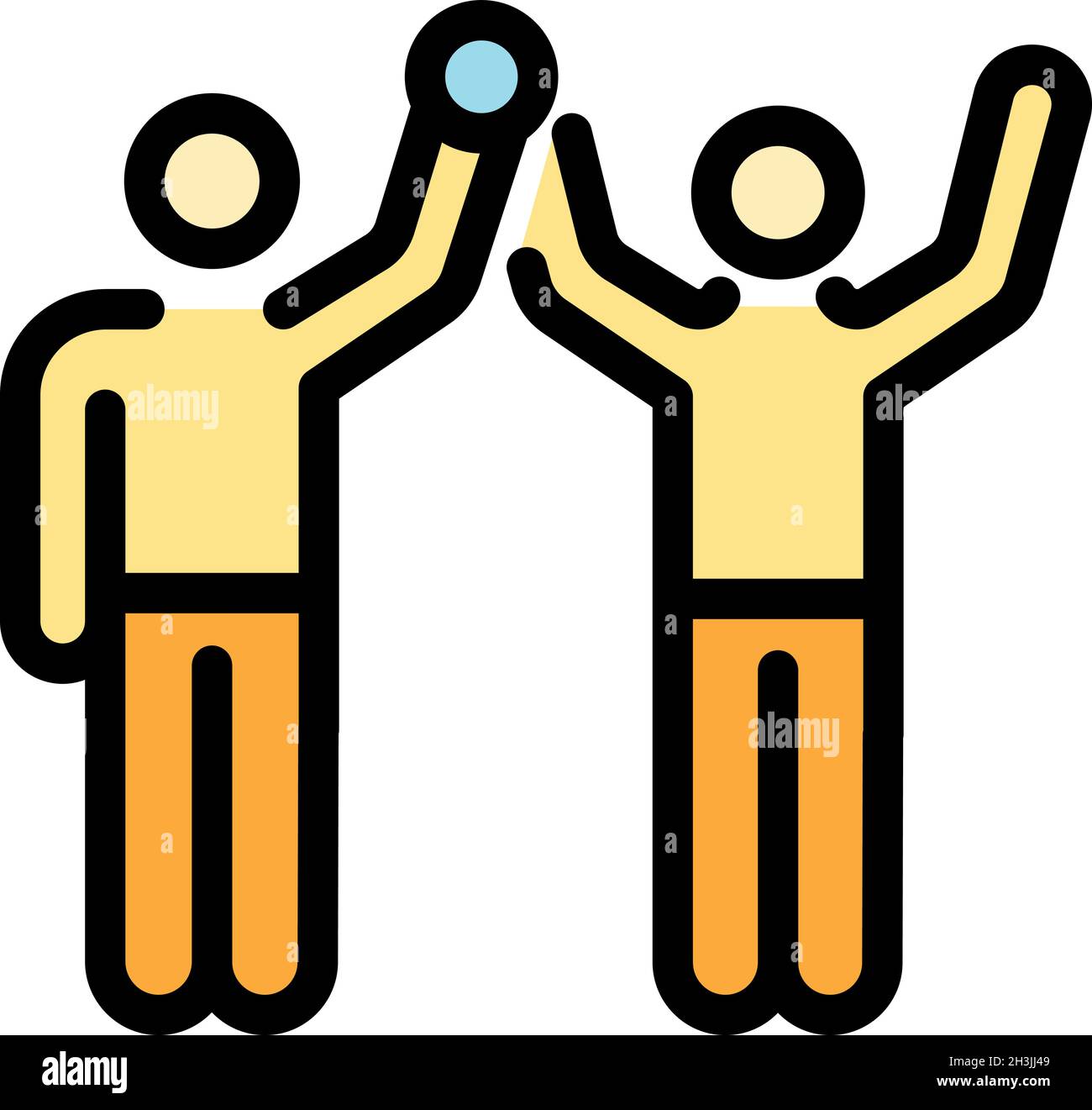 Griechisch-römische Wrestling-Siegesikone. Skizzieren greco-roman Wrestling gewinnen Vektor Symbol Farbe flach isoliert Stock Vektor