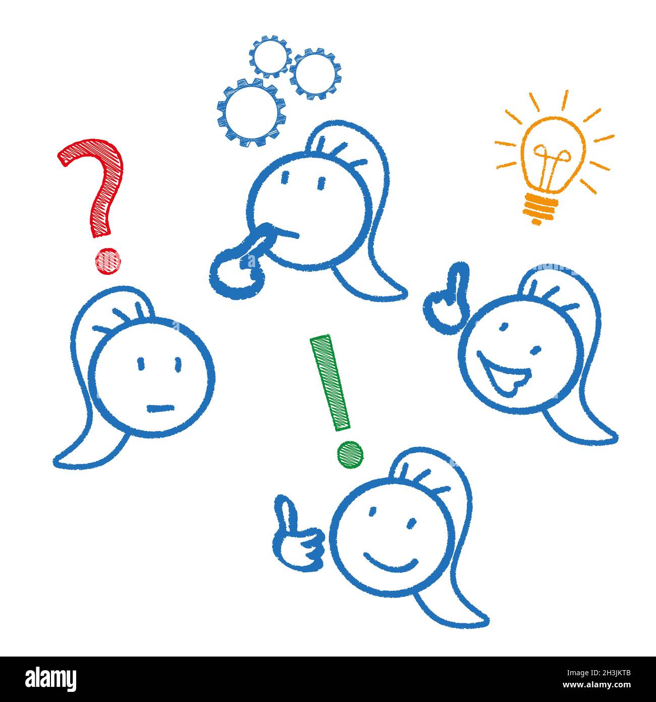 Stickmen Frau Konzept Planung Stockfoto