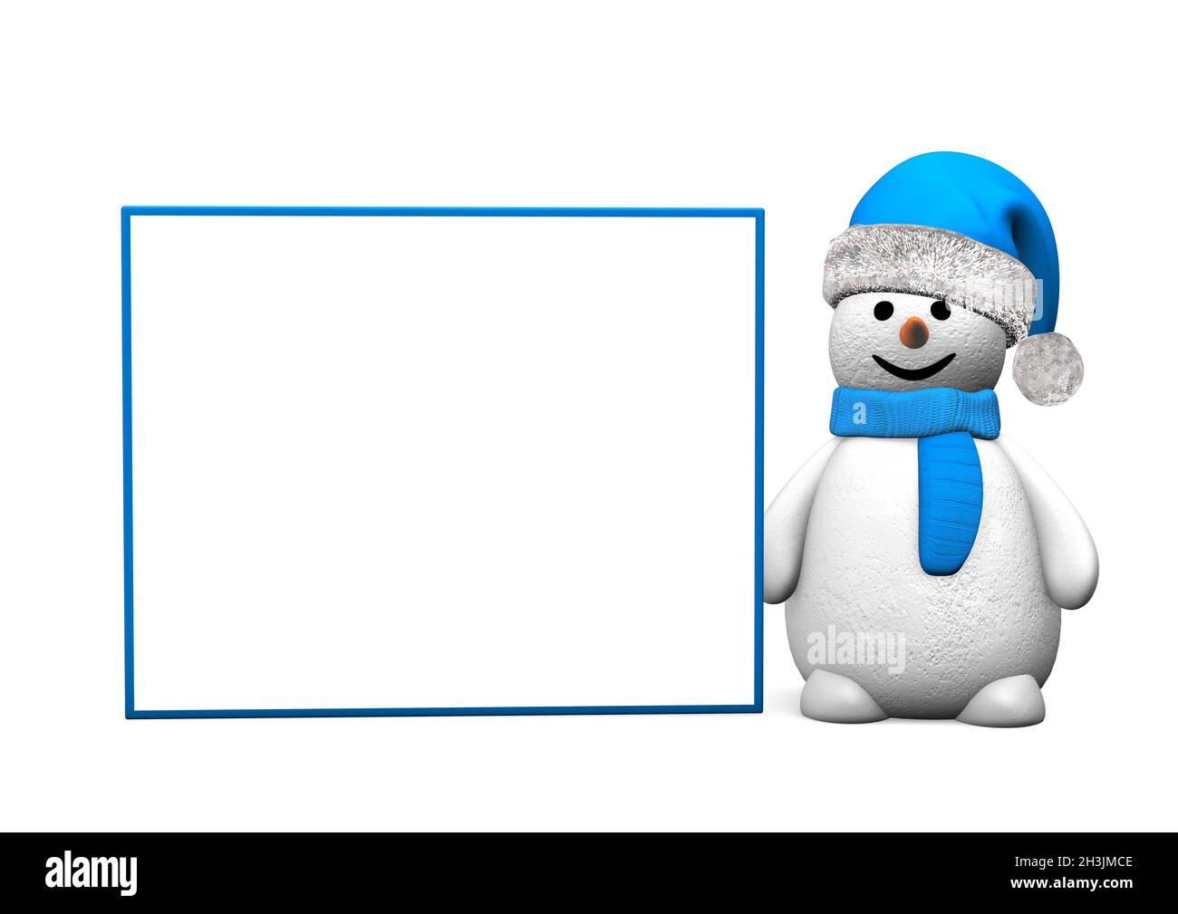 Snowman Blue Board Stockfoto