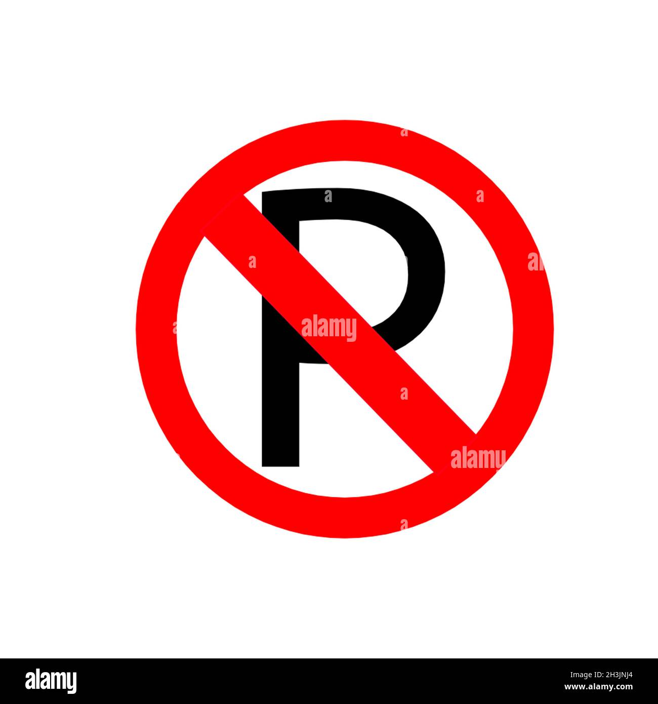 Kein Parkschild - Abbildung Stockfoto