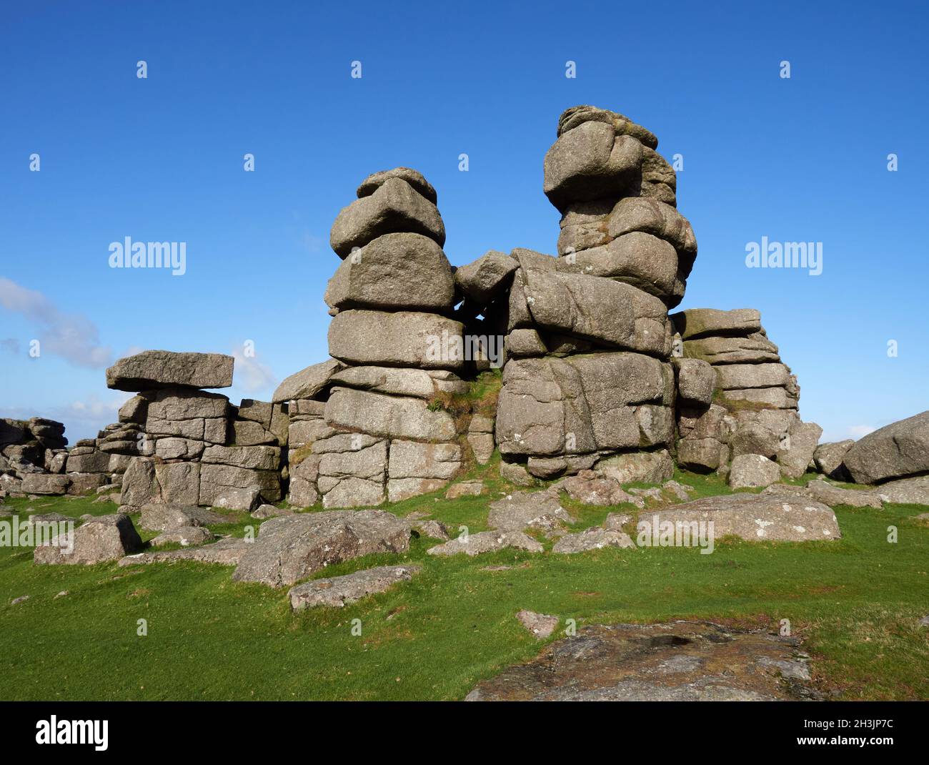 Great Staple Tor in der Nähe von Merrivale auf Dartmoor Devon UK Stockfoto