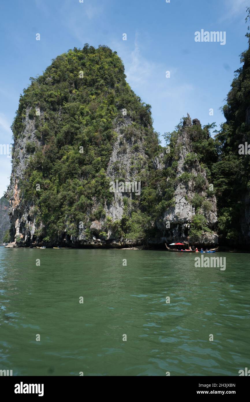 Luftaufnahme Phang Nga Bay Marine National Park geschützt und von internationaler ökologischer Bedeutung Feuchtgebiete Aufforstung Stockfoto