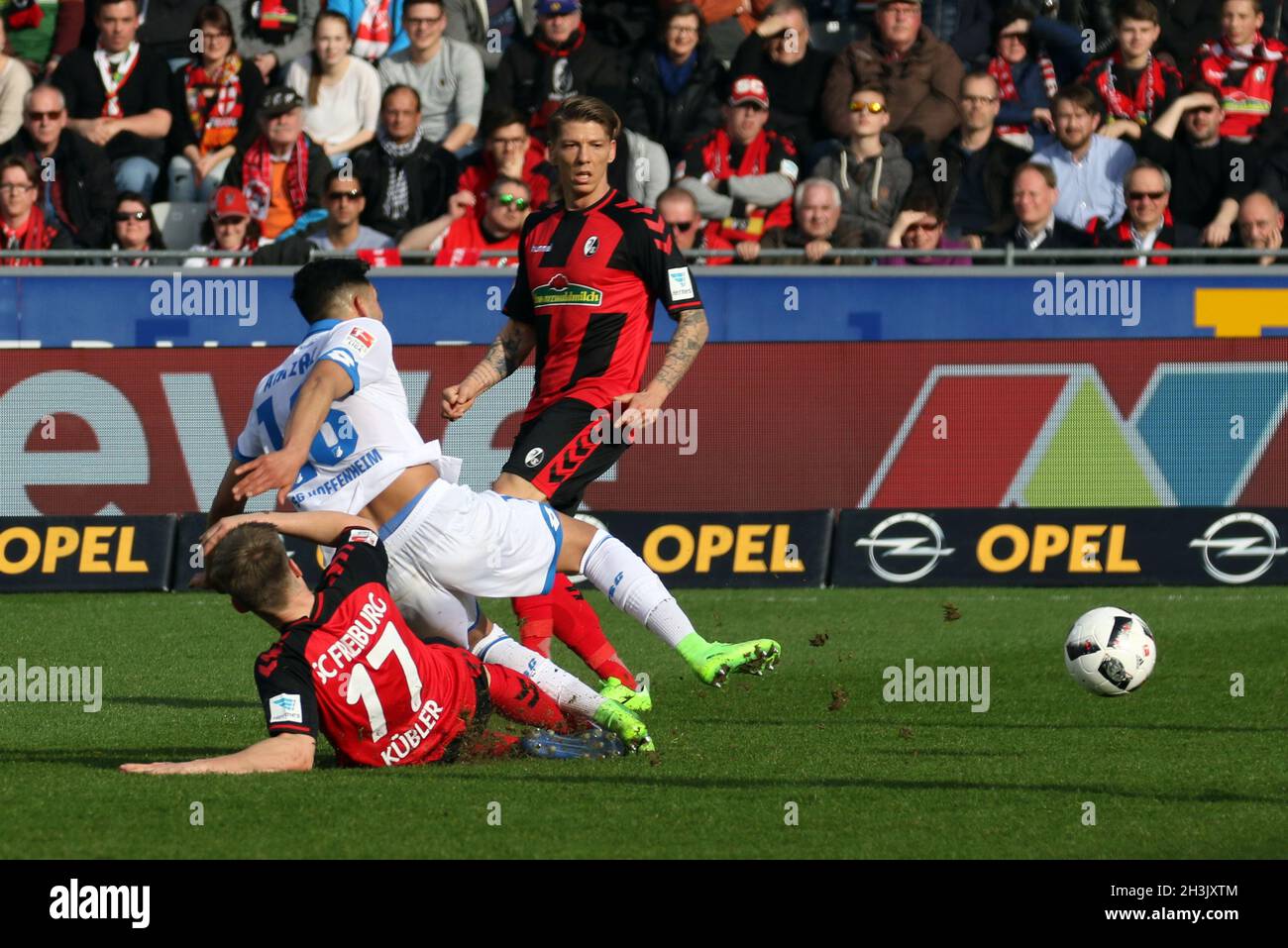 1. BL: 16-17 - Matchday 24 - SC Freiburg gegen TSG Hoffenheim Stockfoto
