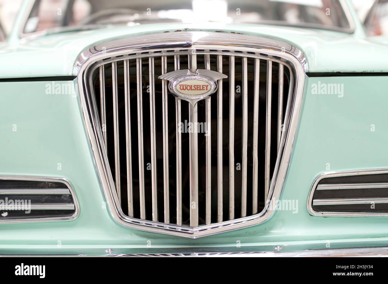 Wolseley Classic Car Radiator Detail, National Toy and Transport Museum in Neuseeland Stockfoto