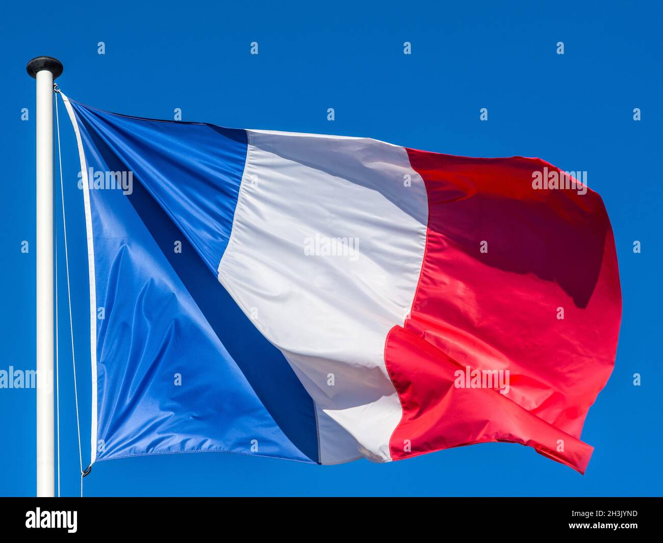 Französisch Tricolor / bleu, Blanc, Rouge Flagge. Stockfoto