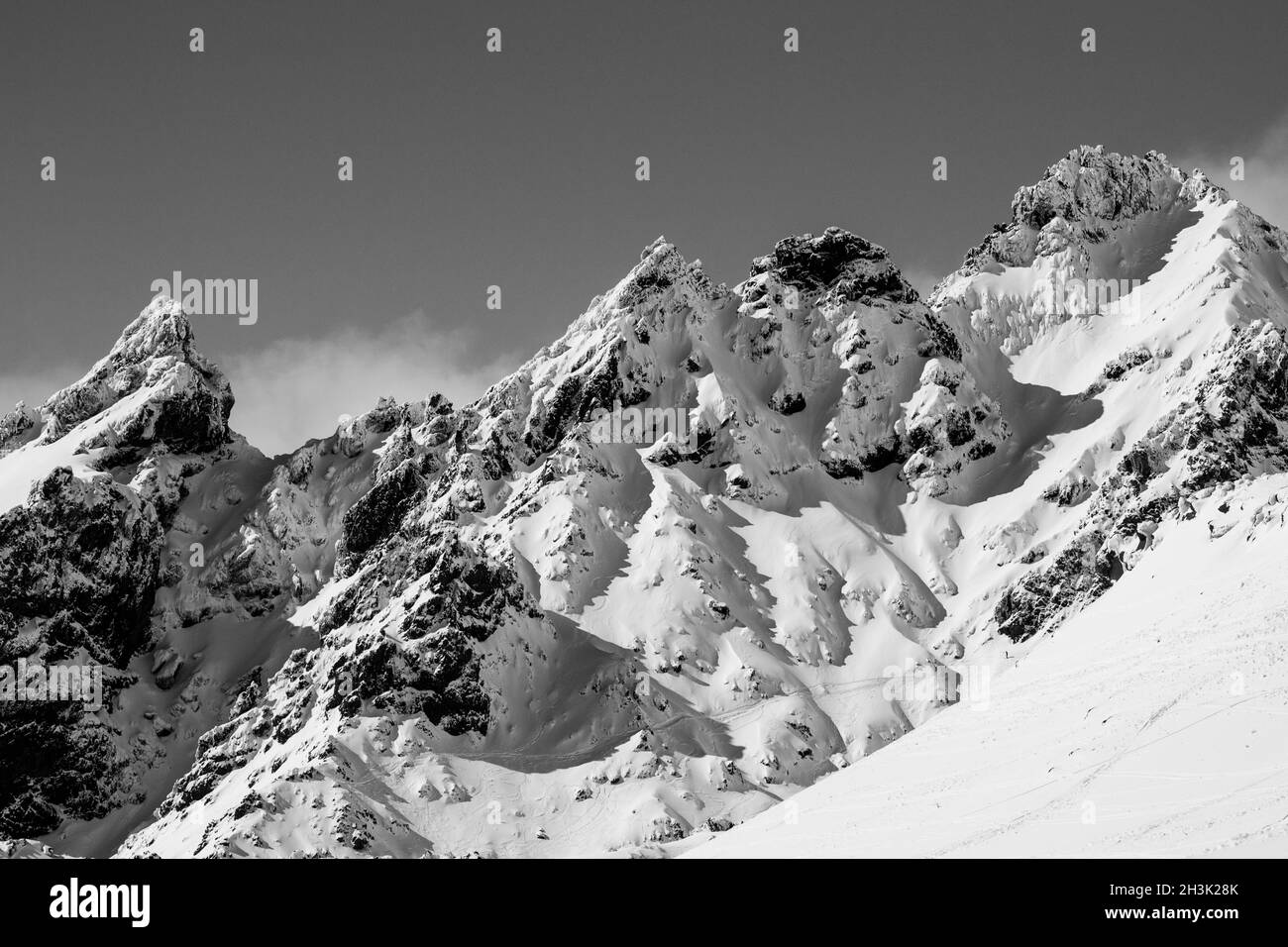 Tongariro National Park, Neuseeland. Pinnacle Ridge im Skigebiet Whakapapa Stockfoto