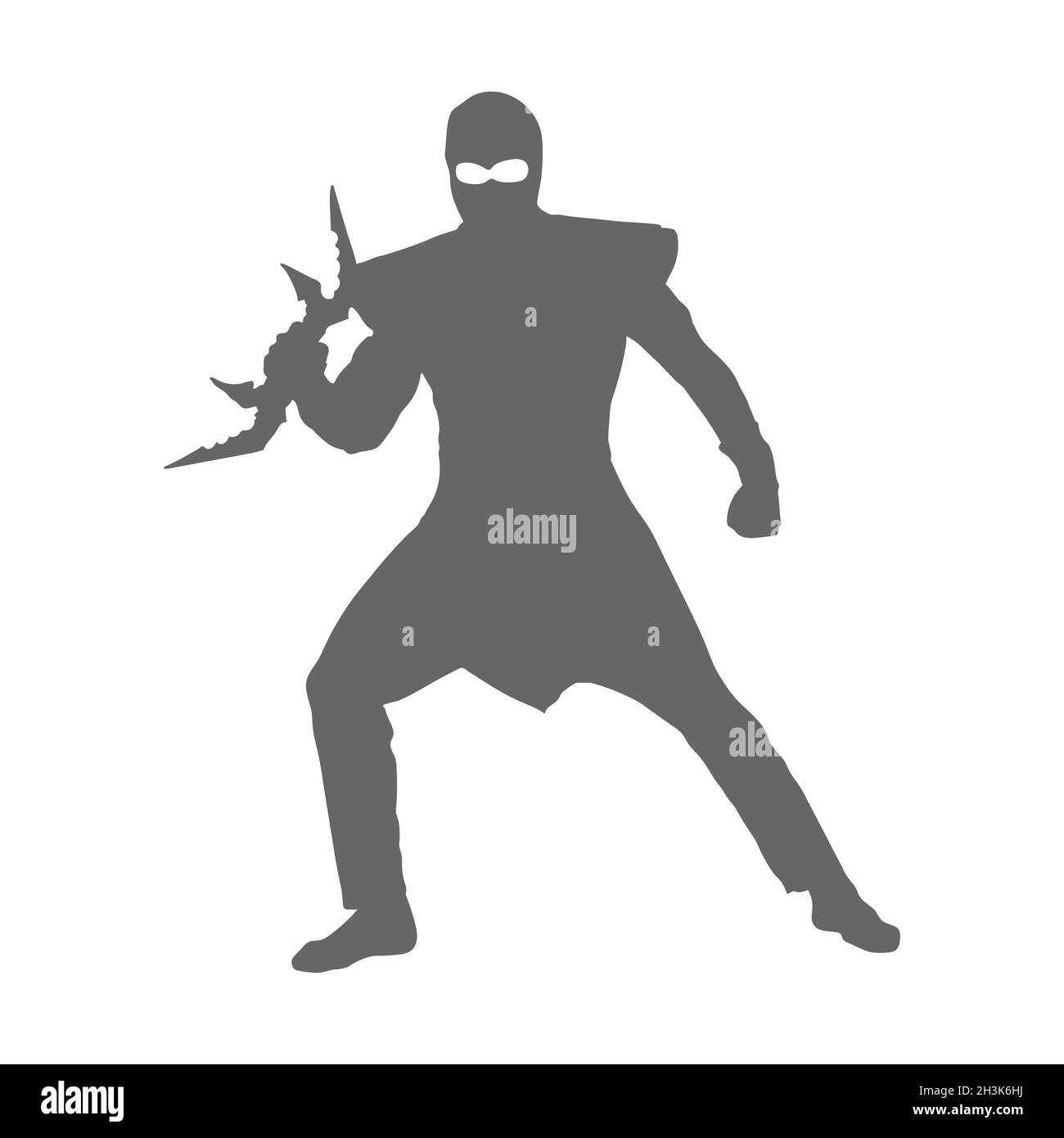 Silhouette eines Ninjas. Vektorgrafik für kreatives Design. Flacher Style. Stock Vektor