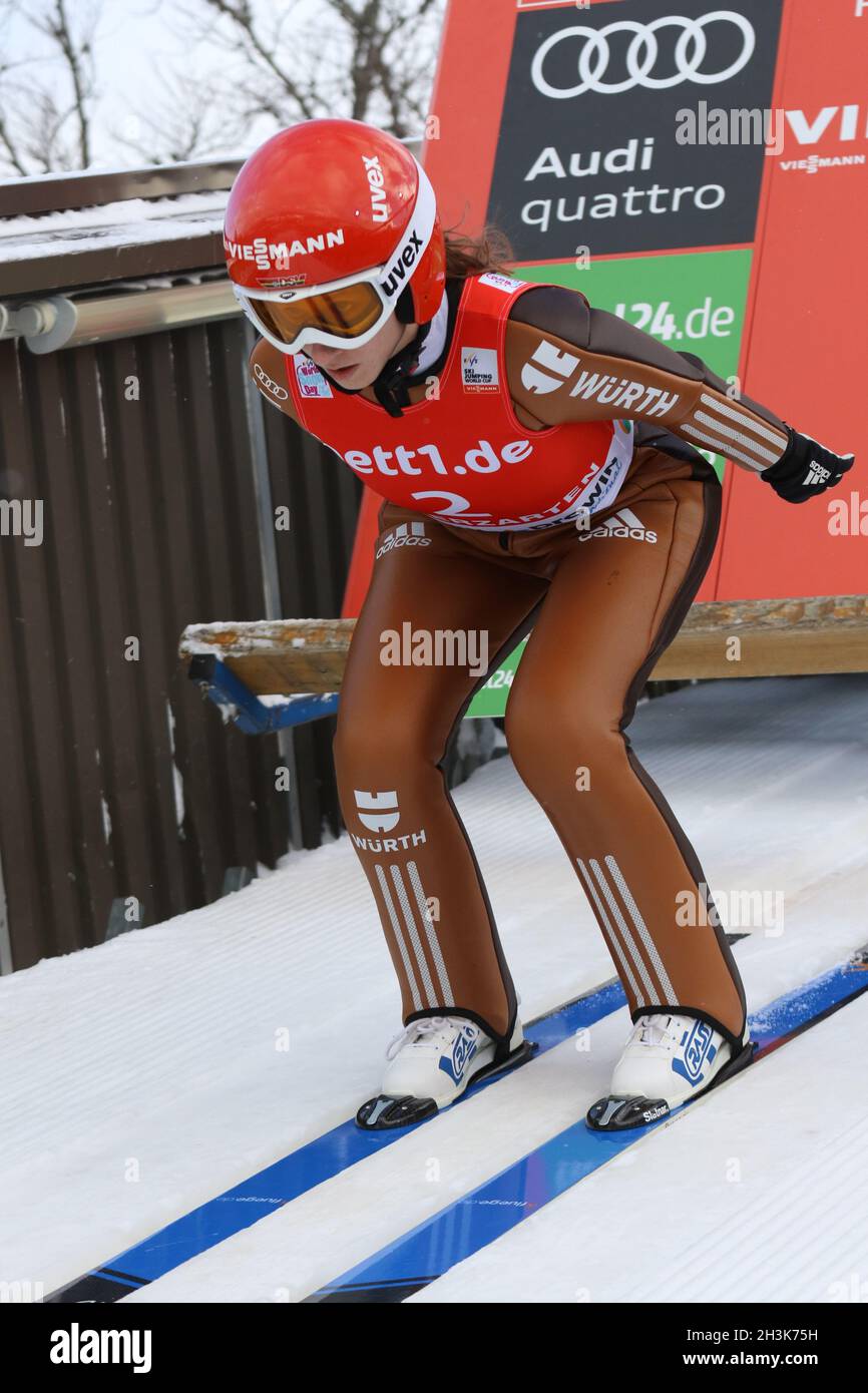 FIS World Cup Skisprung Frauen - Individualwettbewerb Stockfoto