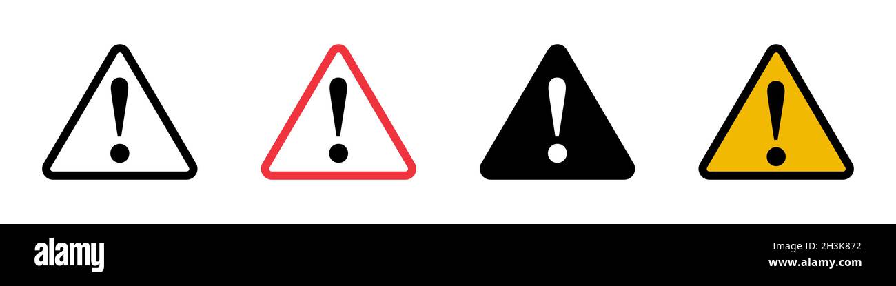 Warnschild Symbolsatz einfaches Design Stock Vektor