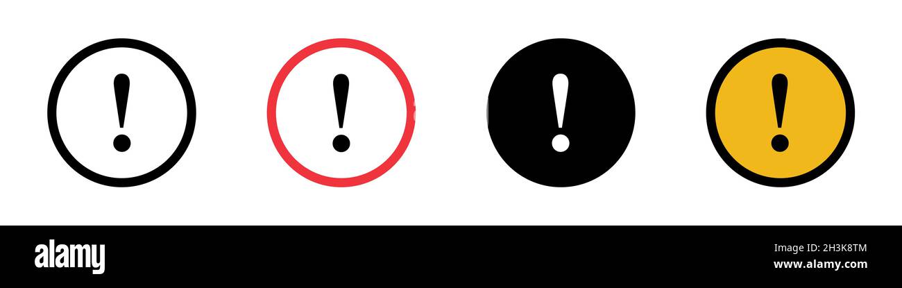 Warnschild Symbolsatz einfaches Design Stock Vektor