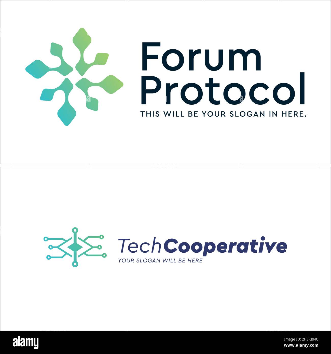 Moderne Technologie verbunden Logo-Design Stock Vektor