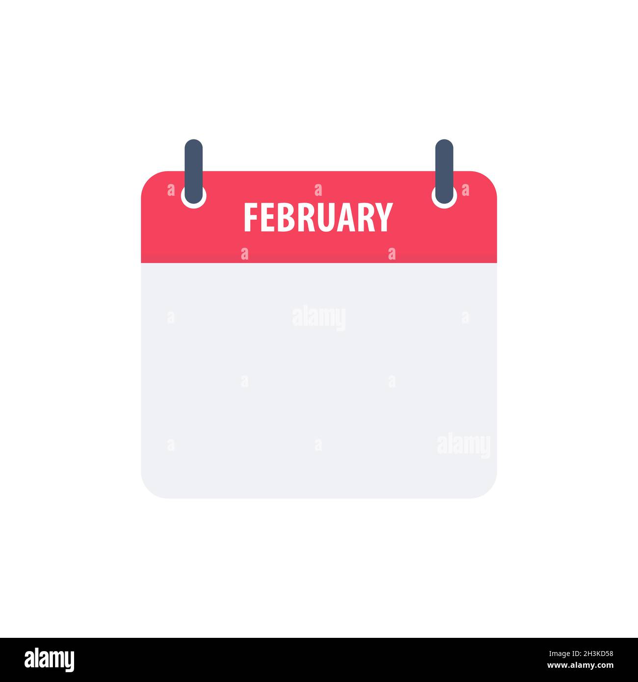 Kalender Symbol februar einfaches Design Stock Vektor