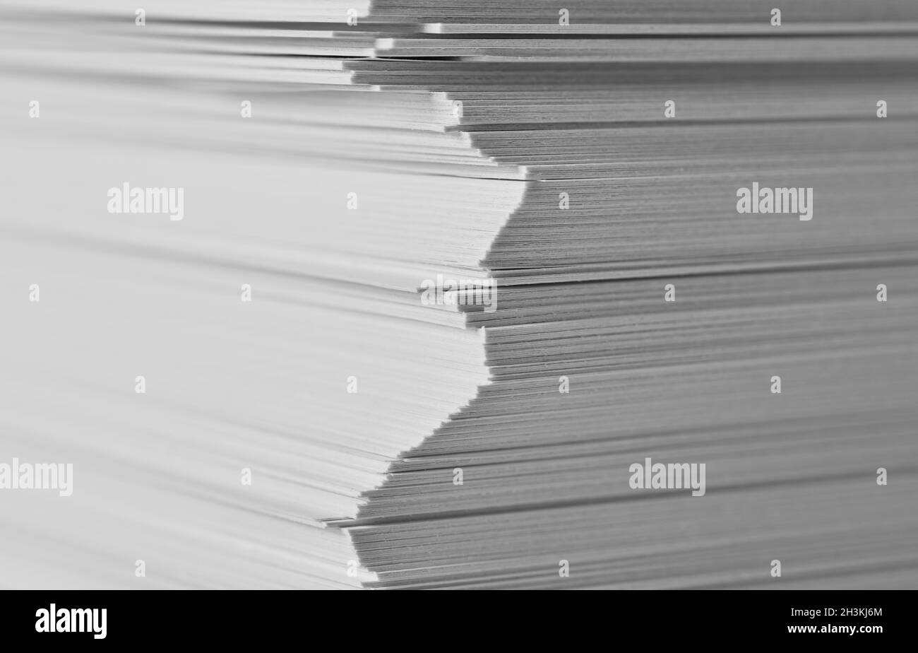 Stapel mit neuem, leerem weißen Papier Stockfoto