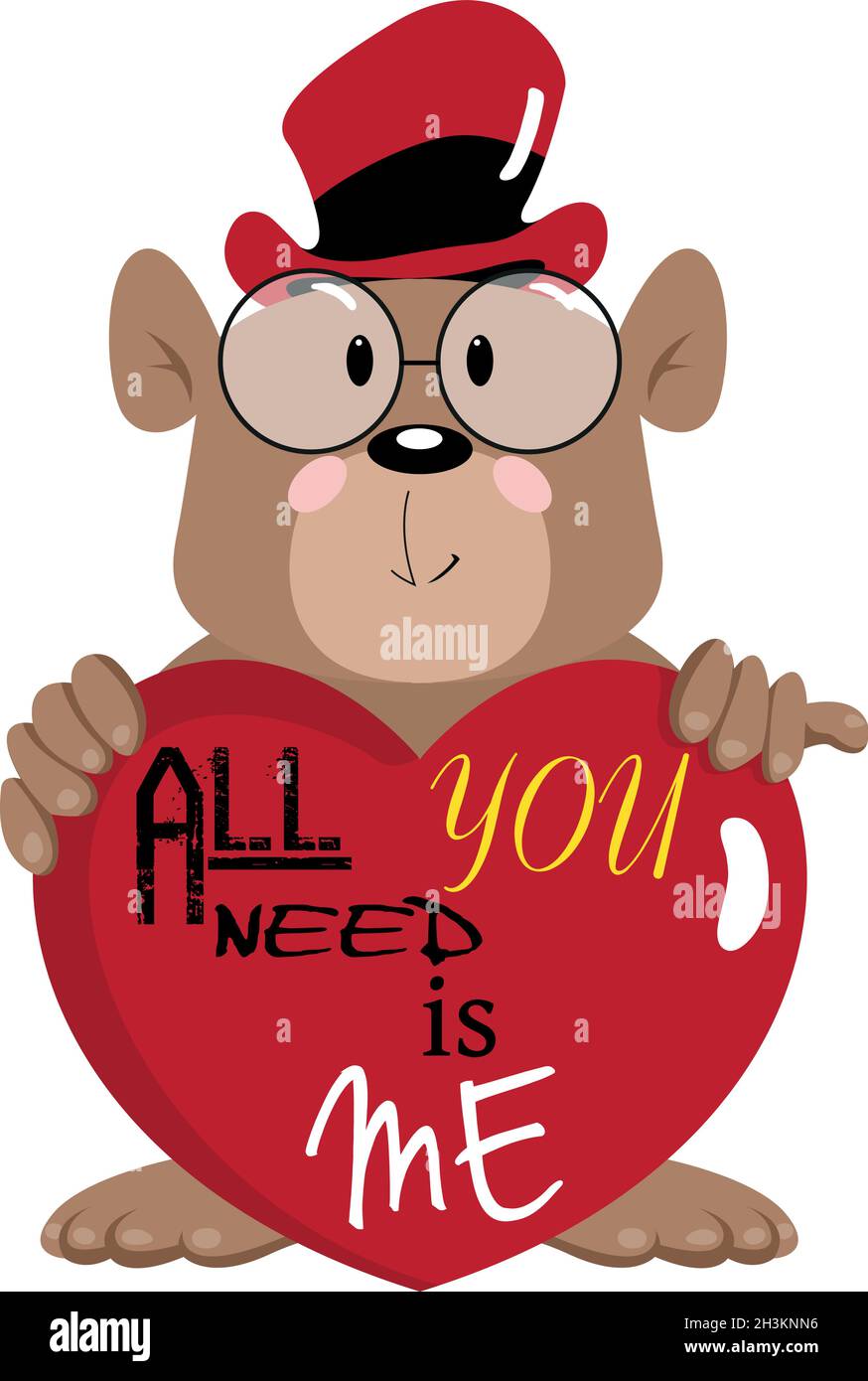 Valentinstag Teddybär hält ein Herz Stock Vektor