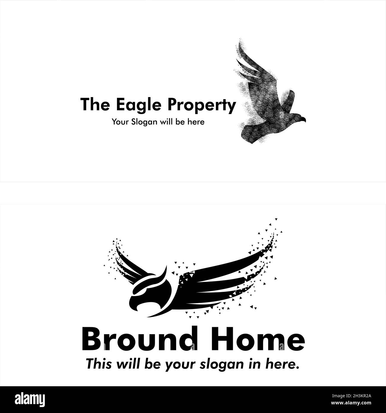 Geschäftshaus mit Symbol-Adler-Logo-Design Stock Vektor