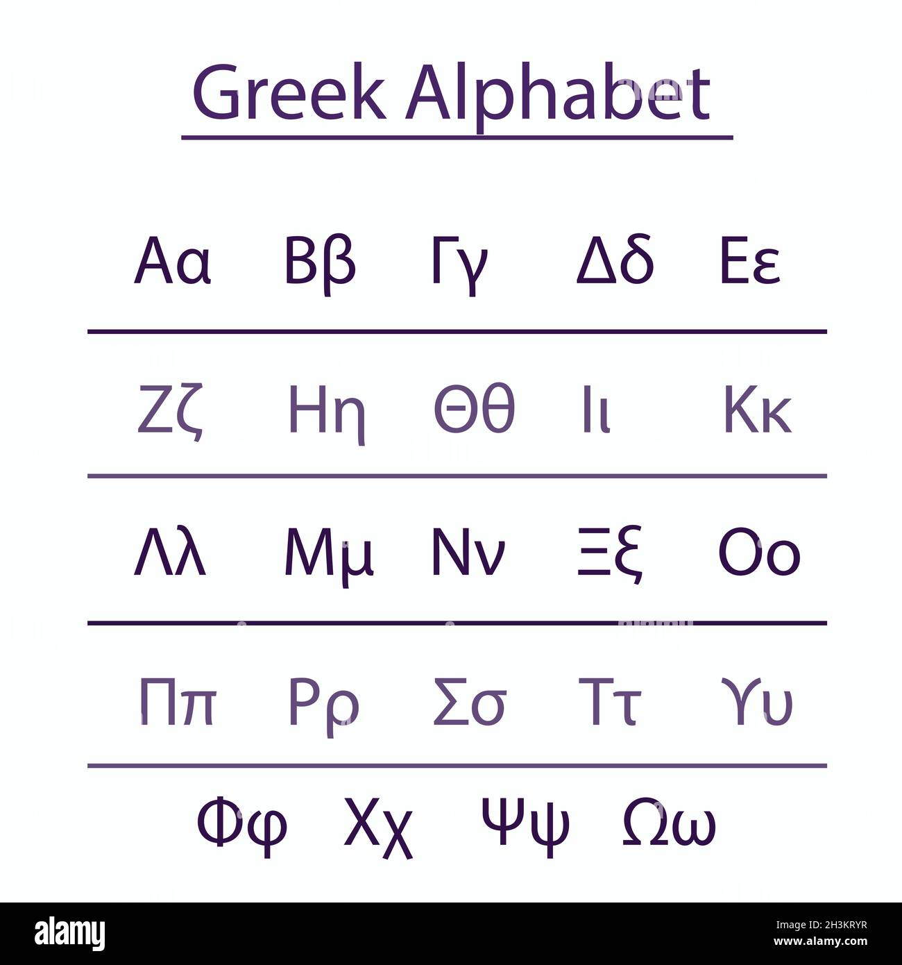 Vektor des griechischen Alphabets Stock Vektor