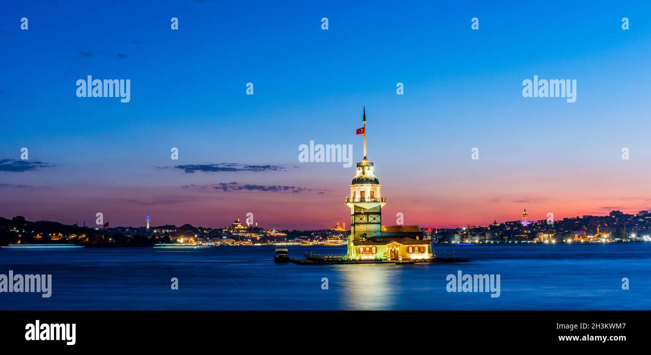 Maiden's Tower in Istanbul, Türkei (KIZ KULESI - USKUDAR) Stockfoto
