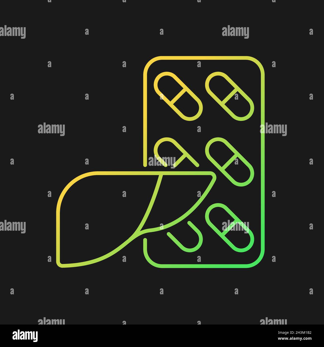 Ergänzungen für Leber Gradient Vektor-Symbol für dunkle Thema Stock Vektor