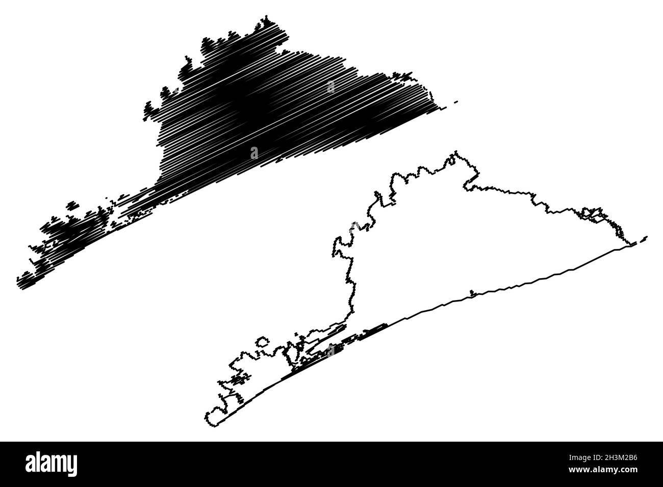 Puri District (Odisha State, Republik Indien) Karte Vektor Illustration, scribble Skizze Puri Karte Stock Vektor