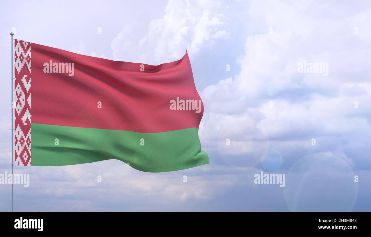 Hohe Auflösung close-up Flagge von Belarus. 3D-Darstellung. Stockfoto