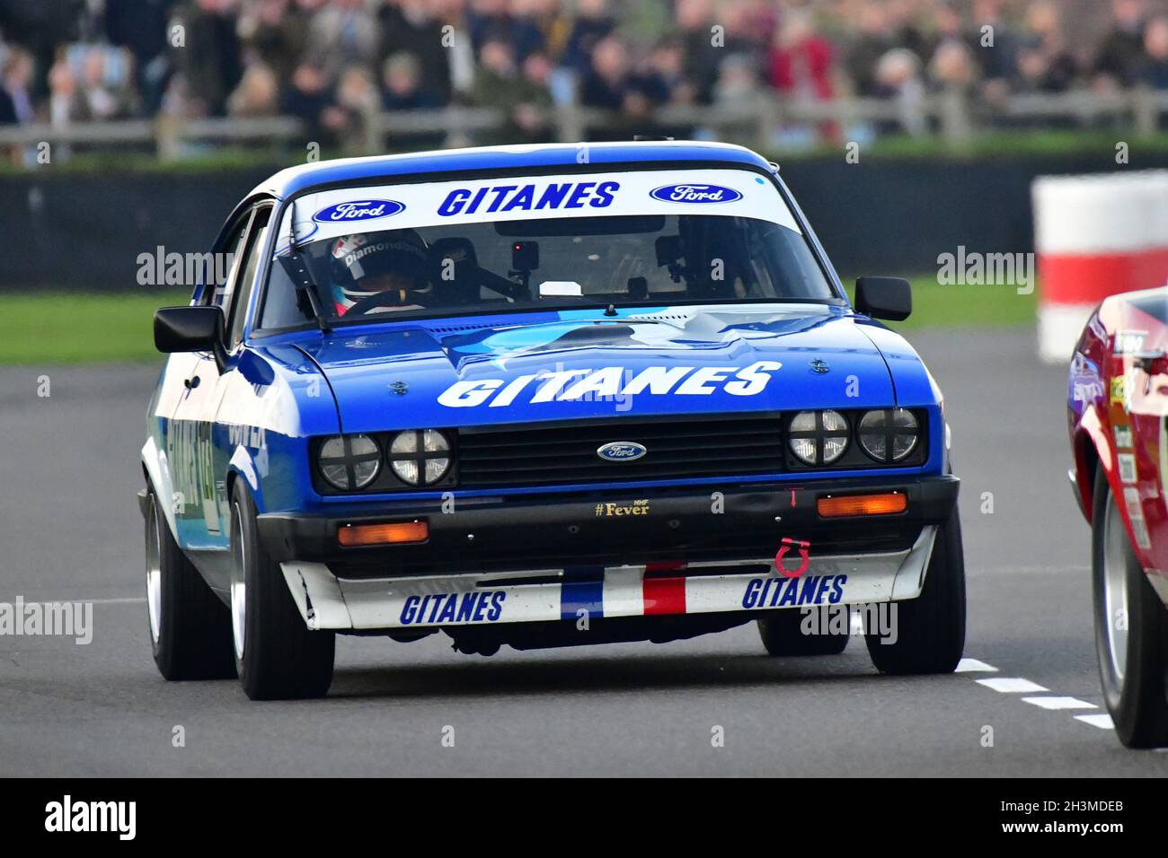 Jake Hill, Ford Capri III 3 Liter S, Gerry Marshall Trophy, Gruppe-1-Limousine, die in den Jahren 1970 bis 1982 gefahren sind und aus zwei Autos bestehen Stockfoto