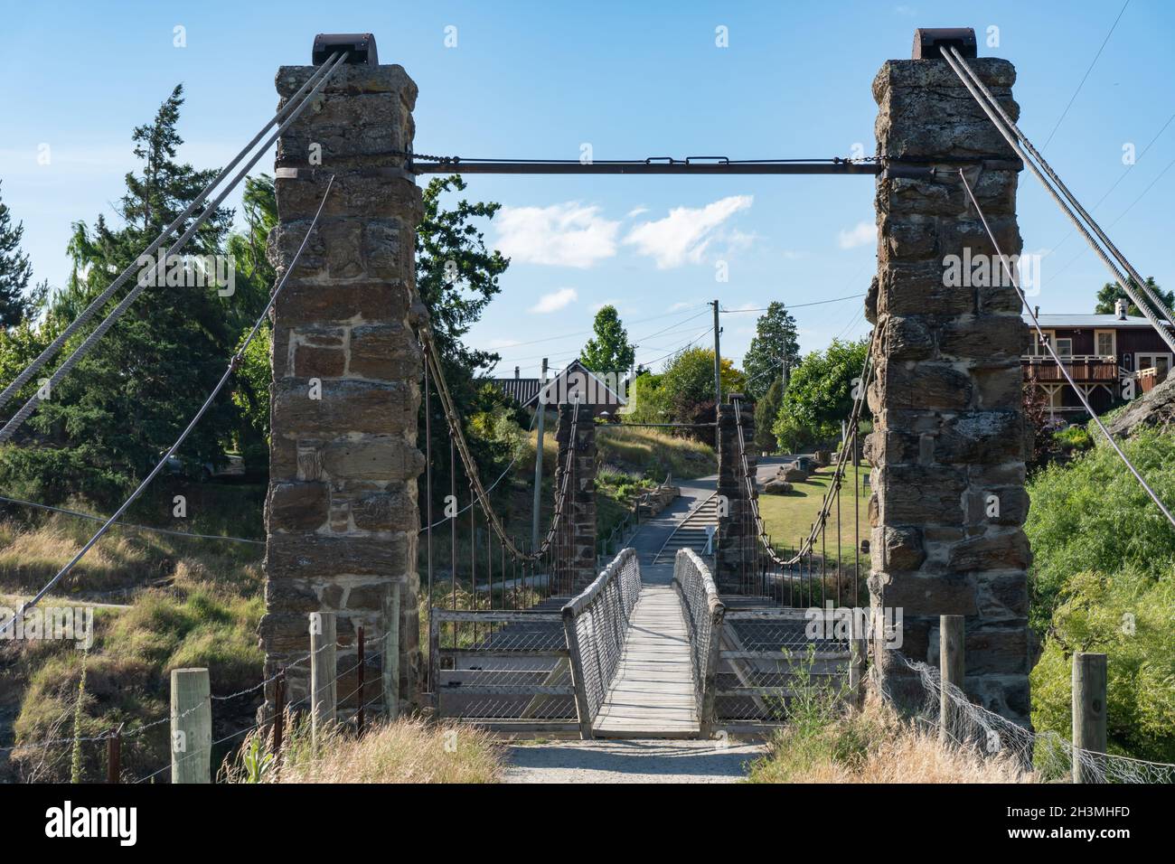 Schöne historische Brücke in Alexandra Neuseeland Stockfoto