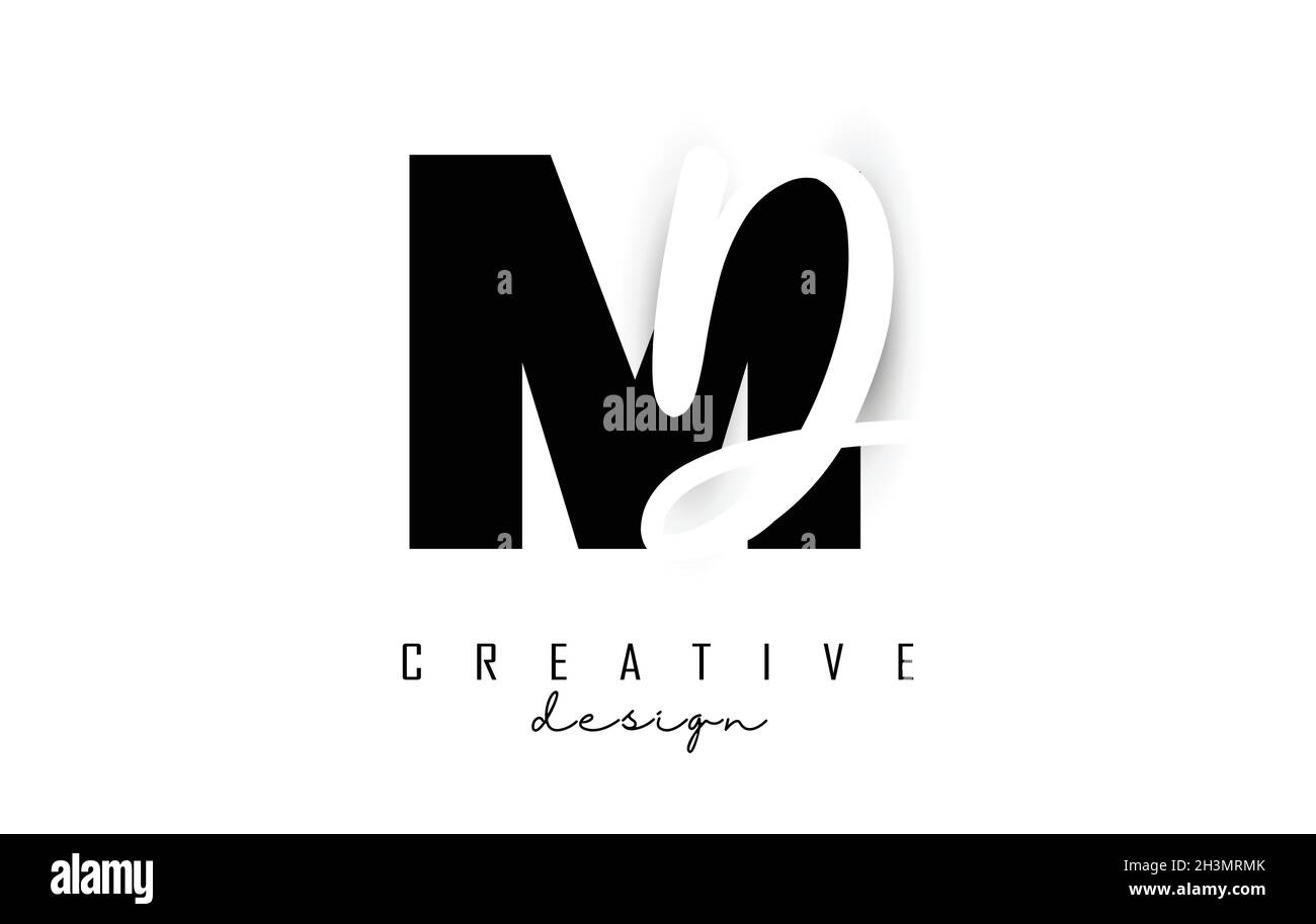 Buchstaben MD-Logo mit minimalistischem Design. Buchstaben M und D mit geometrischer und handschriftlicher Typografie. Kreative Vektor-Illustration mit Buchstaben. Stock Vektor