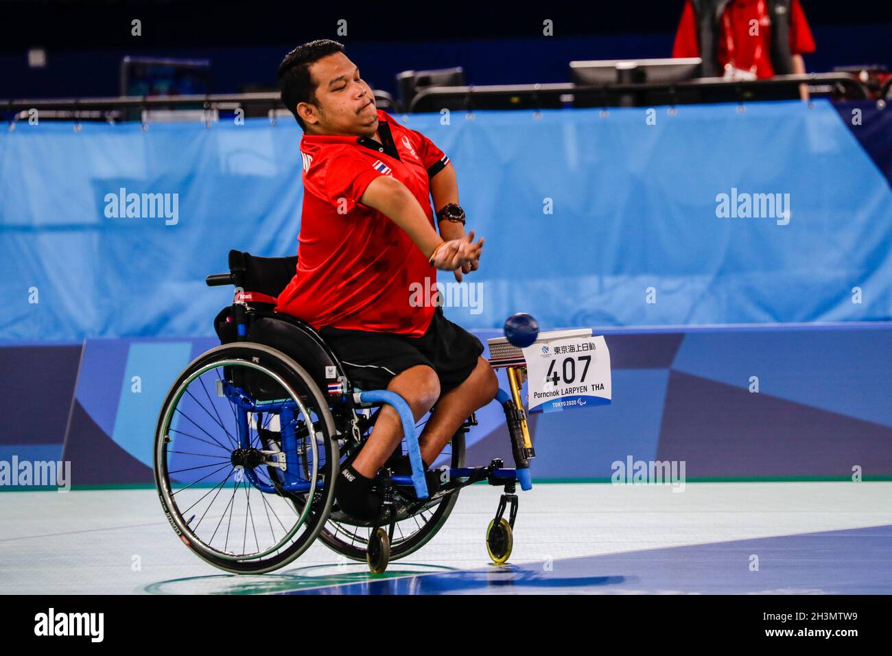 Tokio, Japan, 30. August 2021, Tokio 2020 Paralympische Spiele, Boccia-Turnier. Pornchok Larpyen Stockfoto